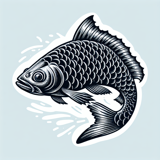 Fish.
Single Game Texture.  In-Game asset.  2d.  Blank background.  High contrast.  No shadows
