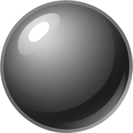 3d gray ball shiny.
In-Game asset.  2d.  High contrast.  No shadows