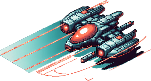 65604d9e9017209915d71b35: Top down shooter, alien space craft enemy craft, retro pixel art 
Single Game Texture. In-Game asset. 2d. Blank background. High contrast. No shadows.