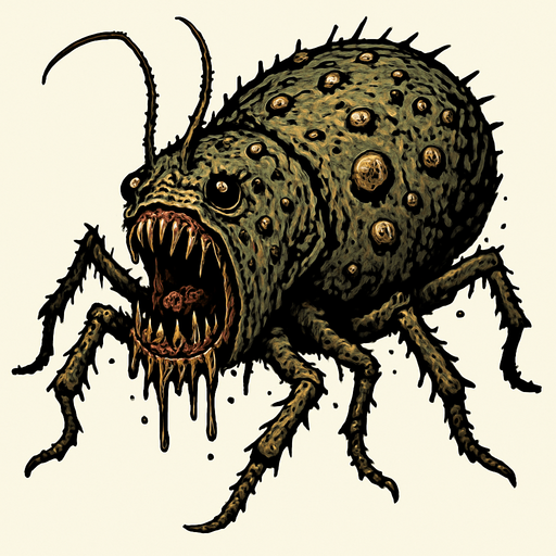 disgusting bug, realistic.
In-Game asset.  2d.  High contrast.  No shadows