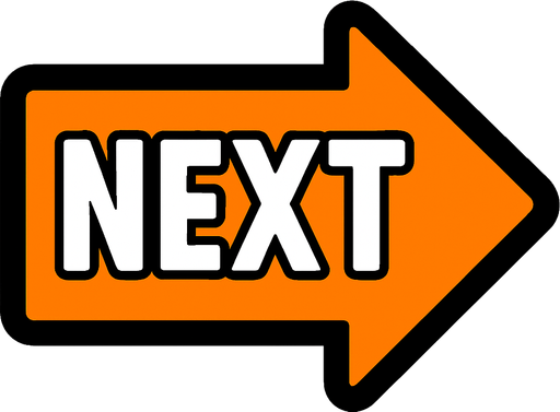 next button , no background.
In-Game asset.  2d.  High contrast.  No shadows