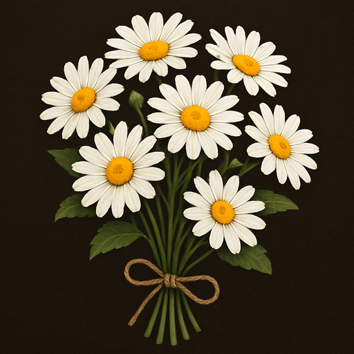 Daisy Bouquet Realistic.
In-Game asset.  2d.  High contrast.  No shadows