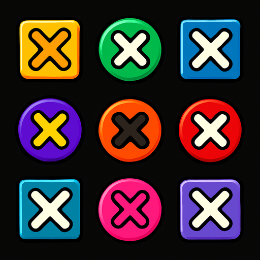 Pack of "X" button.
In-Game asset.  2d.  High contrast.  No shadows