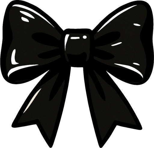 moño negro elegante 2d.
In-Game asset.  2d.  High contrast.  No shadows