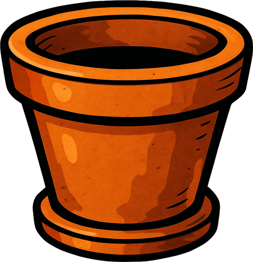 boş çiçek saksısı.
In-Game asset.  2d.  High contrast.  No shadows