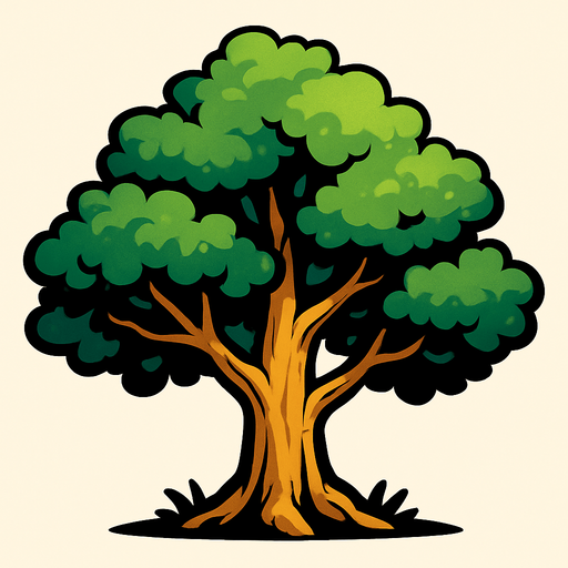 ağaç.
In-Game asset.  2d.  High contrast.  No shadows