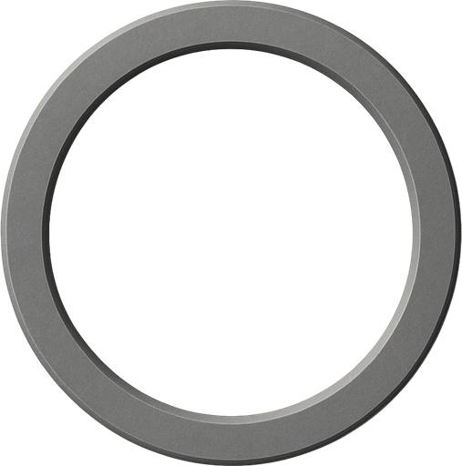 Grey circle with transparent inner place, front view