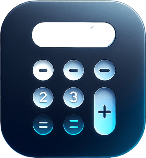 A square app store icon with rounded edges, designed for a Calculator app. The icon features a sleek and minimalistic calculator graphic in the center, with clean, simple buttons and a glowing equals sign (=) to highlight its function. The background is a gradient of soft grey to blue, with a subtle hint of light effects to suggest a modern and slightly futuristic aesthetic, while maintaining a clean and professional design.
Single Game Texture. In-Game asset. 2d. Blank background. High contrast. No shadows.