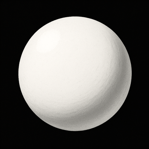 white realistic sphere.
In-Game asset.  2d.  High contrast.  No shadows