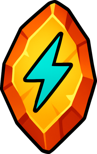 Pierre élément energie.
In-Game asset.  2d.  High contrast.  No shadows