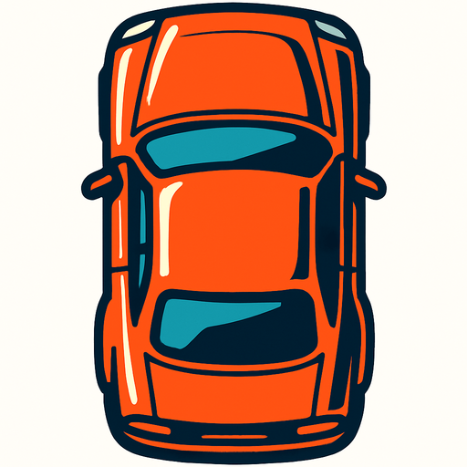 Car seen from above.
In-Game asset.  2d.  High contrast.  No shadows
