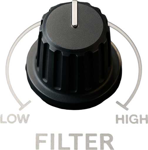 Dj deck filter knob. Front view