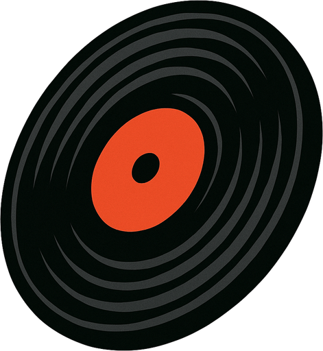 Disco de vinido en vista de 1/4.
In-Game asset.  2d.  High contrast.  No shadows