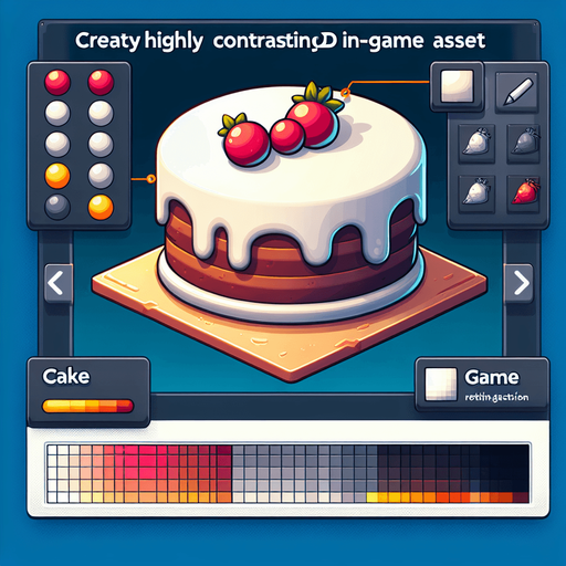 cake.
Single Game Texture.  In-Game asset.  2d.  Blank background.  High contrast.  No shadows