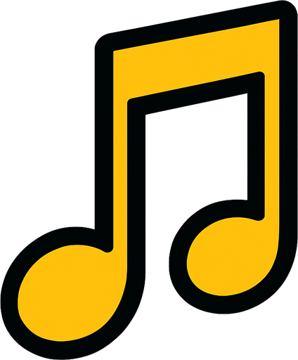 piano notası.
In-Game asset.  2d.  High contrast.  No shadows