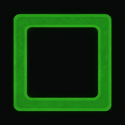 make green square but more opacity and only square middle empy.
In-Game asset.  2d.  High contrast.  No shadows