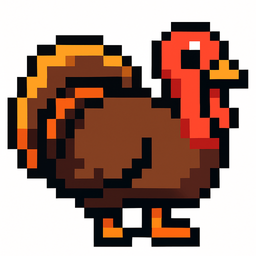 Turkey Pixel.
In-Game asset.  2d.  High contrast.  No shadows
