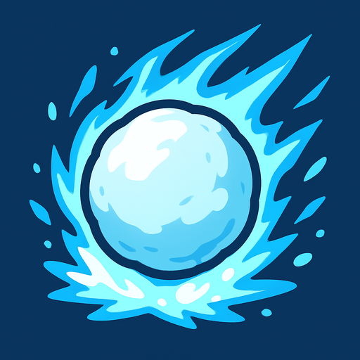 snowball with effect.
In-Game asset.  2d.  High contrast.  No shadows