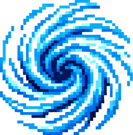 bola de viento de pixeles.
In-Game asset.  2d.  High contrast.  No shadows