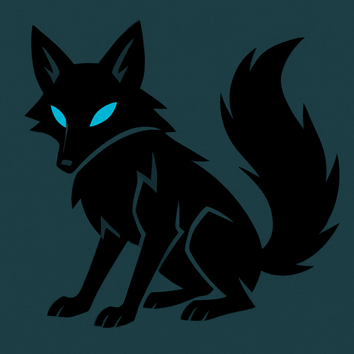 karanlık tilki.
In-Game asset.  2d.  High contrast.  No shadows