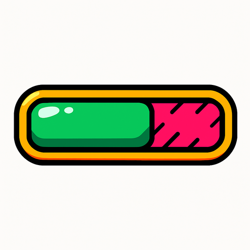 Barra de vida llamativa
In-Game asset.  2d.  High contrast.  No shadows