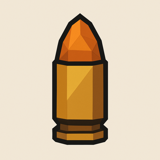 give me a low polly bullet look under.
In-Game asset.  2d.  High contrast.  No shadows