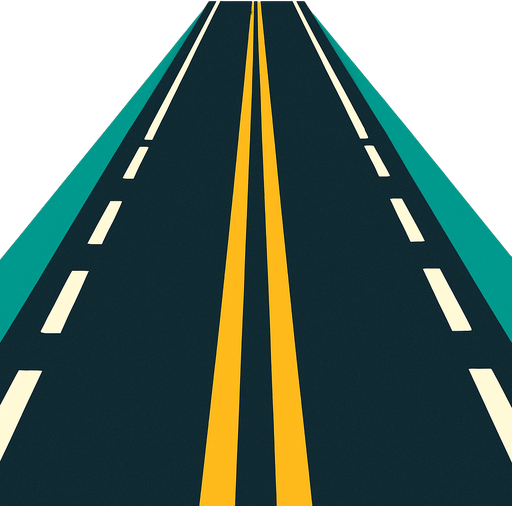 Imagine a  road.
In-Game asset.  2d.  High contrast.  No shadows