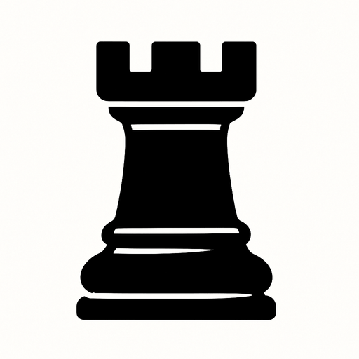 siyah satranç kalesi.
In-Game asset.  2d.  High contrast.  No shadows