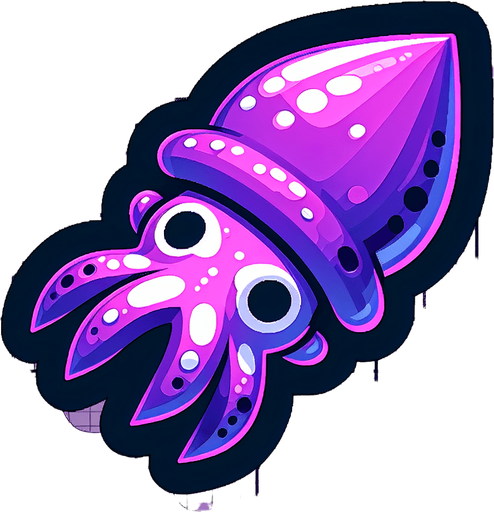 top down image purple squid alien.
Single Game Texture.  In-Game asset.  2d.  Blank background.  High contrast.  No shadows