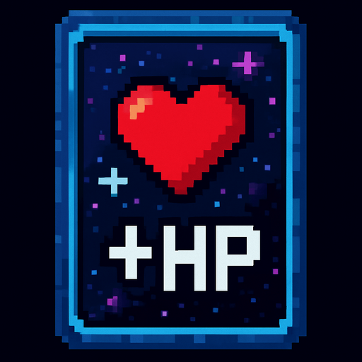 Карта усиления дающие + хп пиксельная космическая.
In-Game asset.  2d.  High contrast.  No shadows