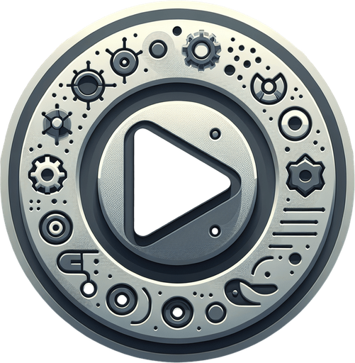 a large round playbutton
Single Game Texture. In-Game asset. 2d. Blank background. High contrast. No shadows.