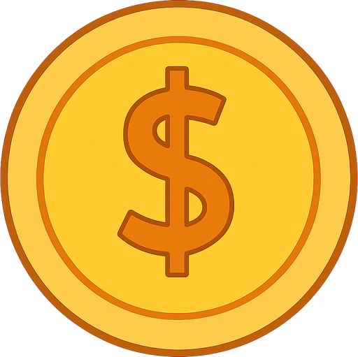 Standart coin. No background. Transparent background. Blank background. No shadows. 2d. In-Game asset. flat