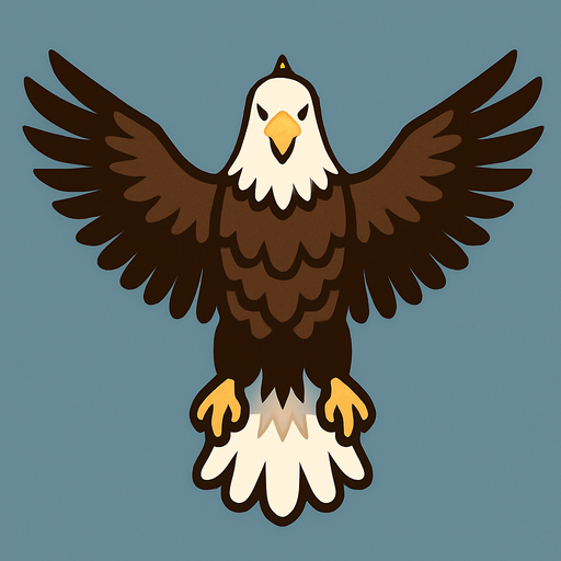 an eagle seen from top.
In-Game asset.  2d.  High contrast.  No shadows