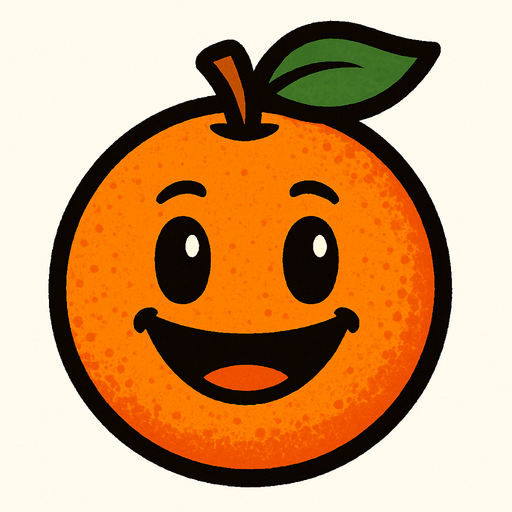 Orange with face.
In-Game asset.  2d.  High contrast.  No shadows