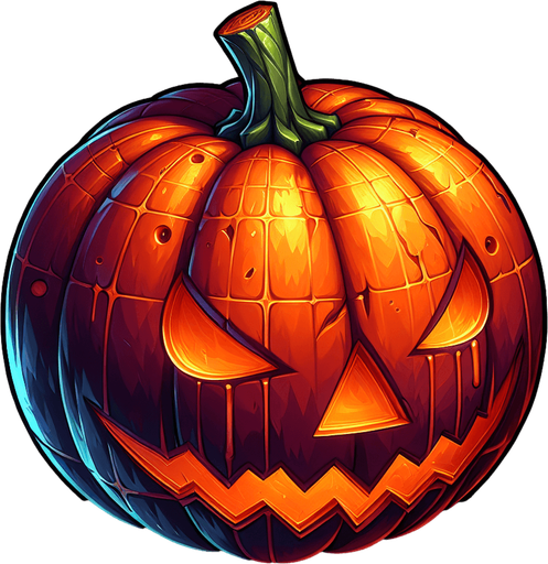 Halloween pumpkin.
Single Game Texture. In-Game asset. 2d. Blank background. High contrast. No shadows.