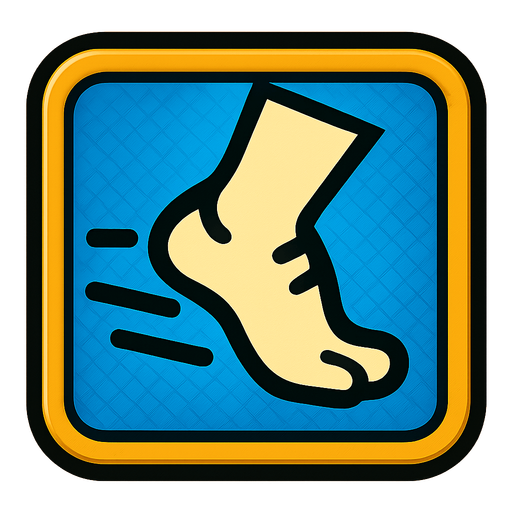 Running feet icon.
In-Game asset.  2d.  High contrast.  No shadows