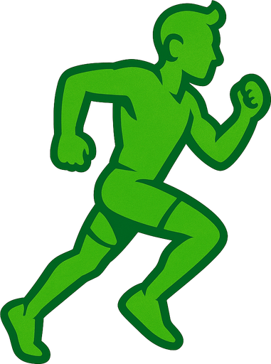 green runner running.
In-Game asset.  2d.  High contrast.  No shadows