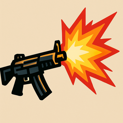 Gunfire.
In-Game asset.  2d.  High contrast.  No shadows