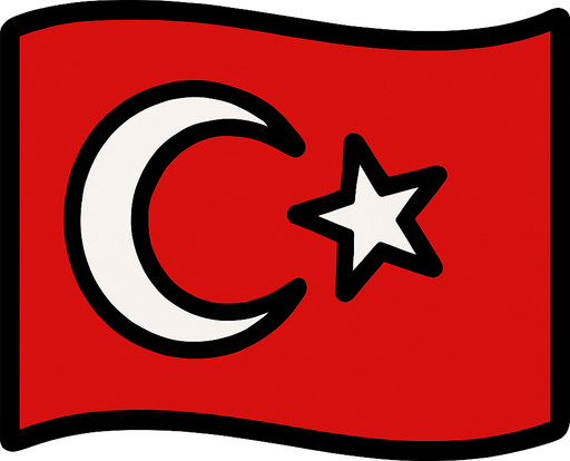 Türkiye bayrağı.
In-Game asset.  2d.  High contrast.  No shadows