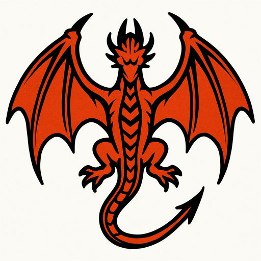 A dragon from top down view.
In-Game asset.  2d.  High contrast.  No shadows