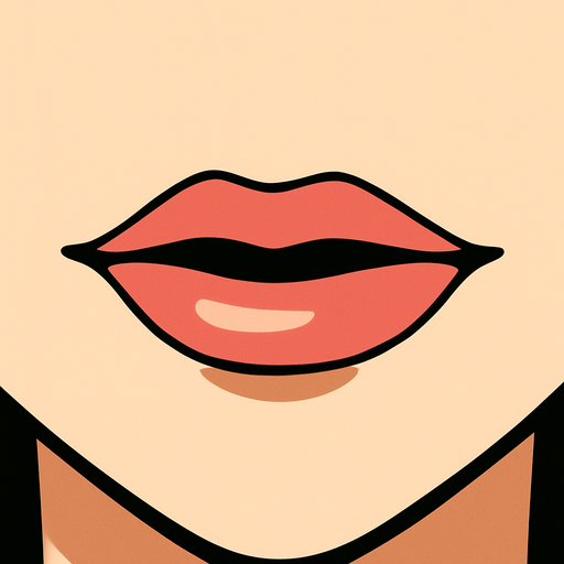 An anime womans mouth. Just mouth..
In-Game asset.  2d.  High contrast.  No shadows