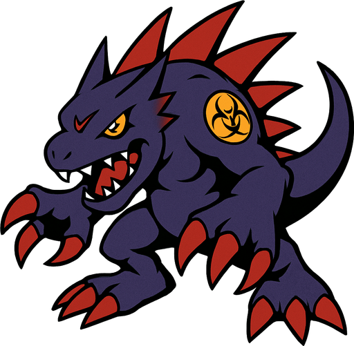 Digimon Virus terrestre.
In-Game asset.  2d.  High contrast.  No shadows