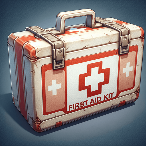 first aid.
Single Game Texture.  In-Game asset.  2d.  Blank background.  High contrast.  No shadows