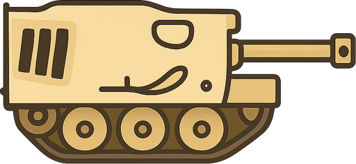 a turretless tank, colour:#f5deb3. No background. Transparent background. Blank background. No shadows. 2d. In-Game asset. flat