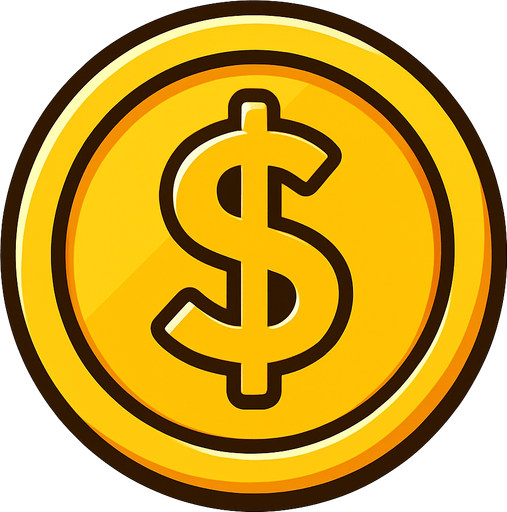 altın para.
In-Game asset.  2d.  High contrast.  No shadows