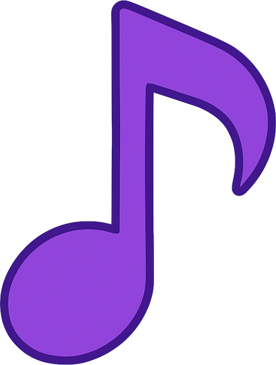 2d purple golgesiz bir nota olustur.
In-Game asset.  2d.  High contrast.  No shadows