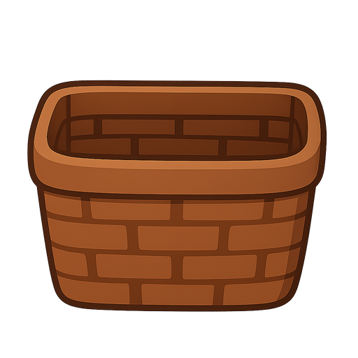 kahverengi bir elma sepeti
. No background. Transparent background. Blank background. No shadows. 2d. In-Game asset. flat