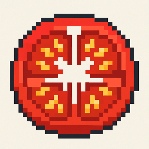 tomato slice pixel art.
In-Game asset.  2d.  High contrast.  No shadows