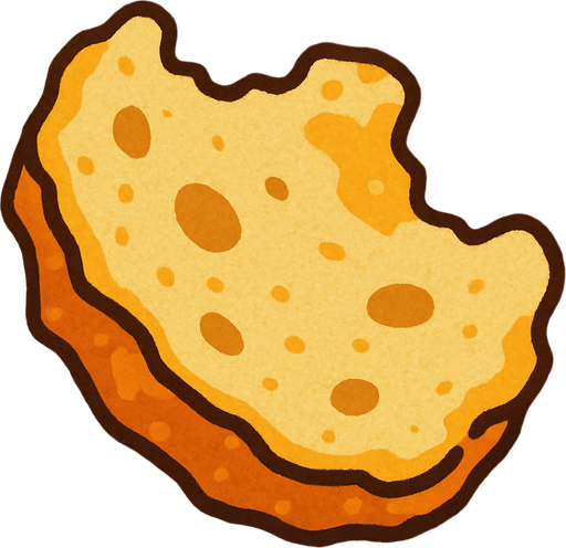 miga de pan.
In-Game asset.  2d.  High contrast.  No shadows