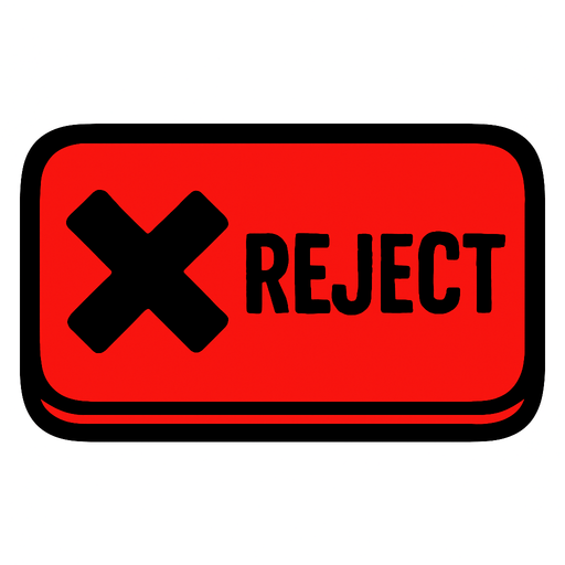 reject button.
In-Game asset.  2d.  High contrast.  No shadows
